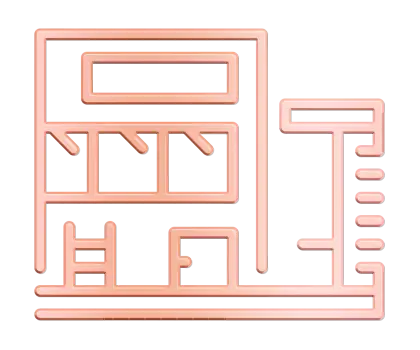 Abstract architectural design in peach tones