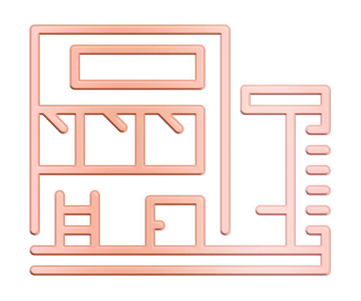 Abstract architectural design in peach tones