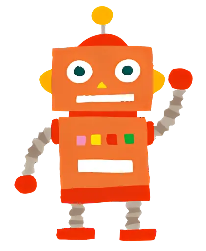 Playful Red Cartoon Robot Illustration