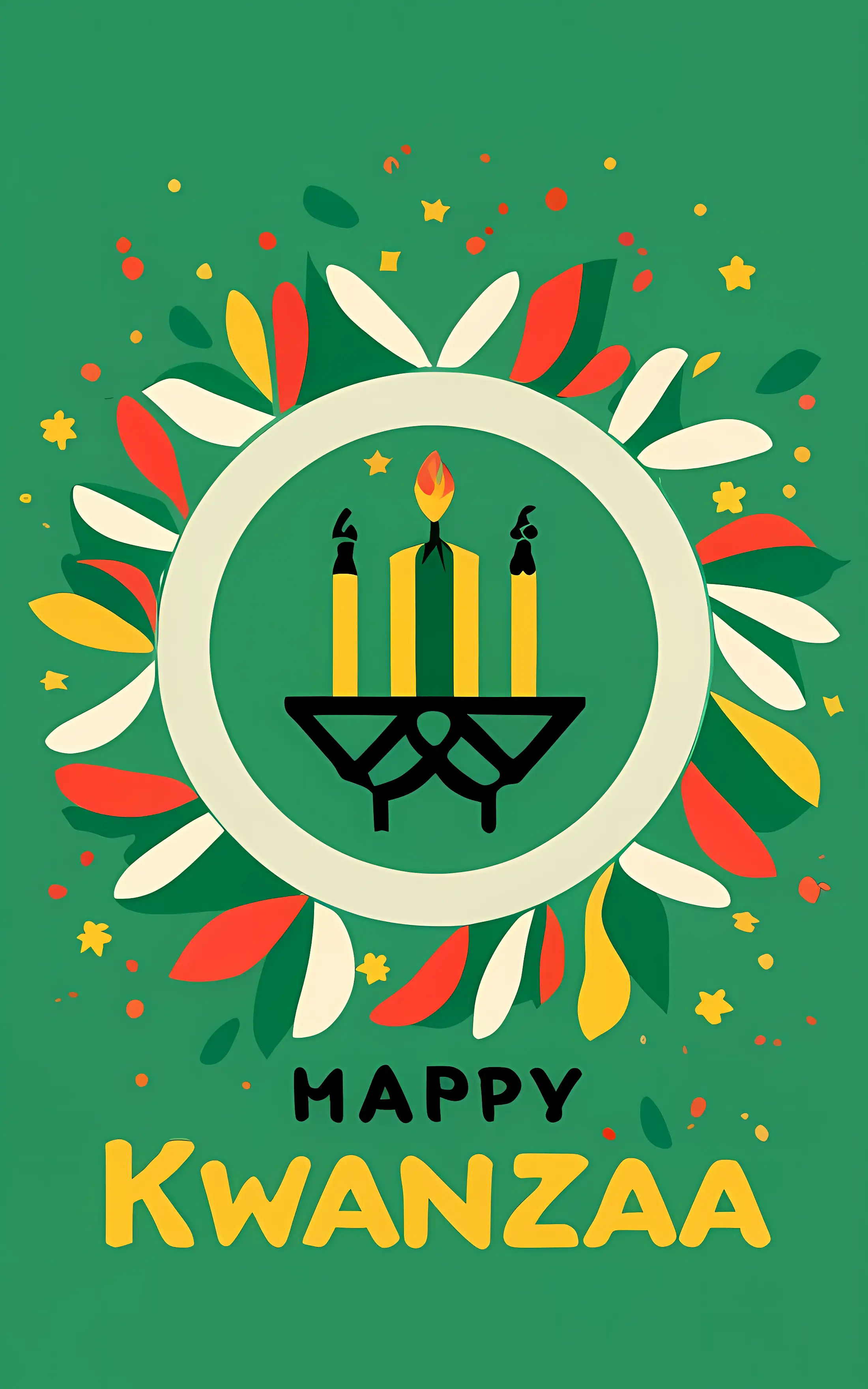 Kwanzaa Candles with Happy Kwanzaa Message