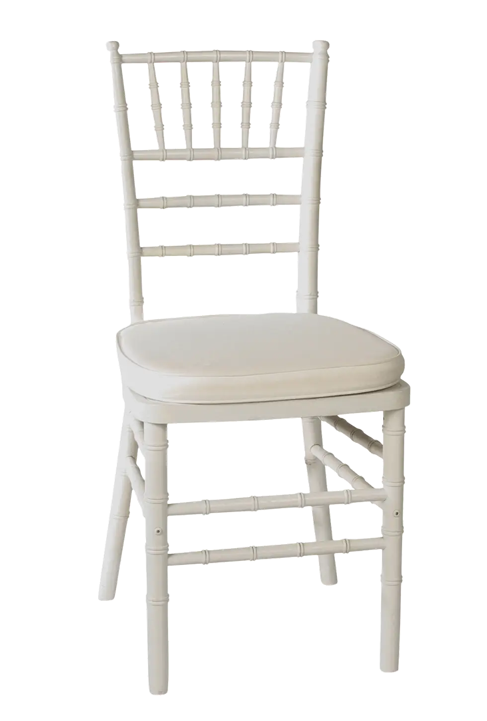 White Chair with Classic Design and Cushioned Seat