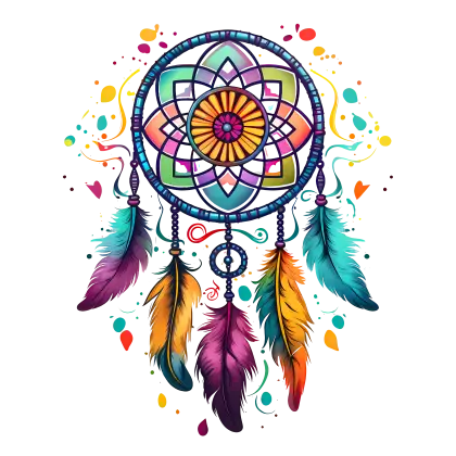 Colorful Dreamcatcher with Feathers