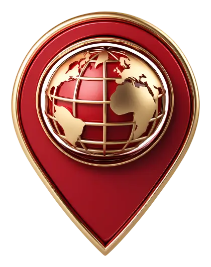 Red Globe Pin Illustration