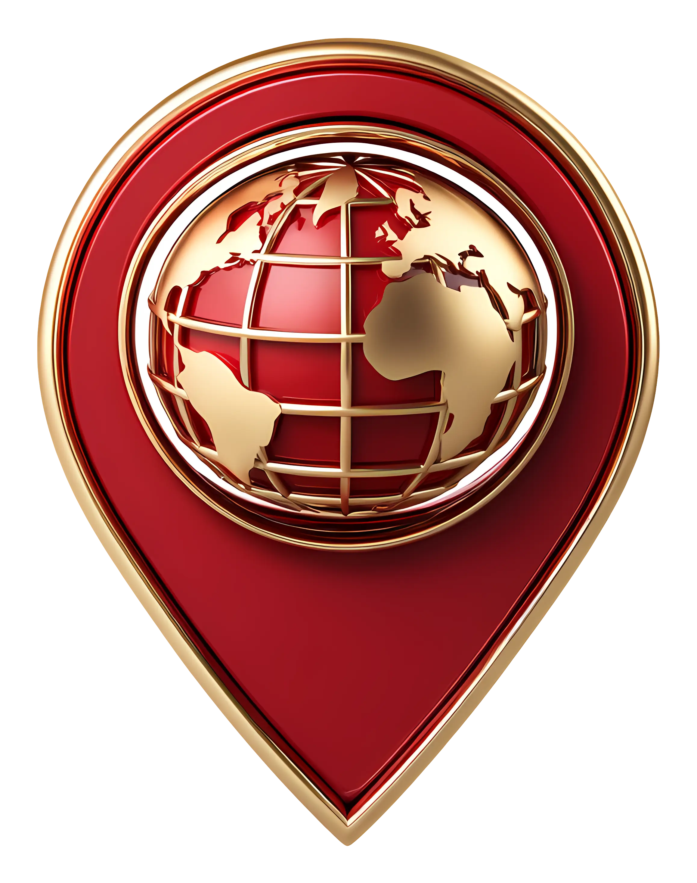 Red Globe Pin Illustration