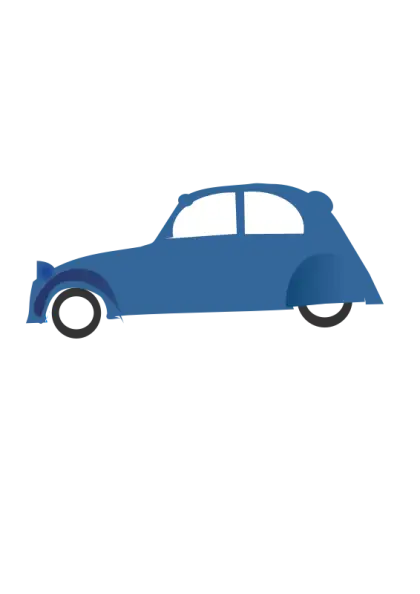 Vintage Blue Cartoon Car Illustration
