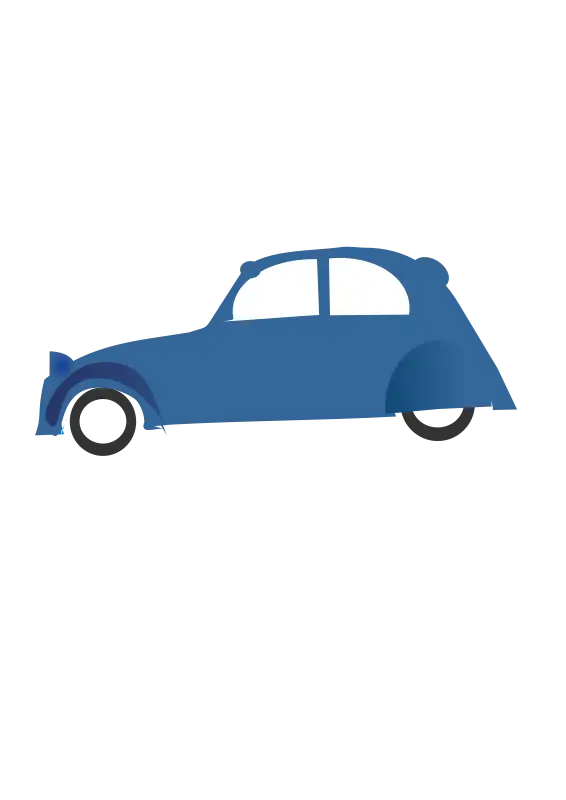 Vintage Blue Cartoon Car Illustration