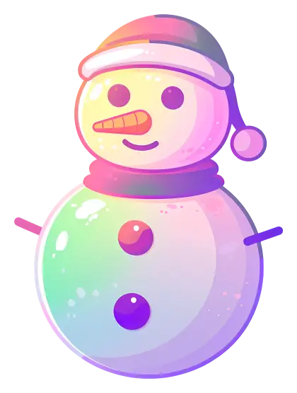 Cute Colorful Snowman with Hat