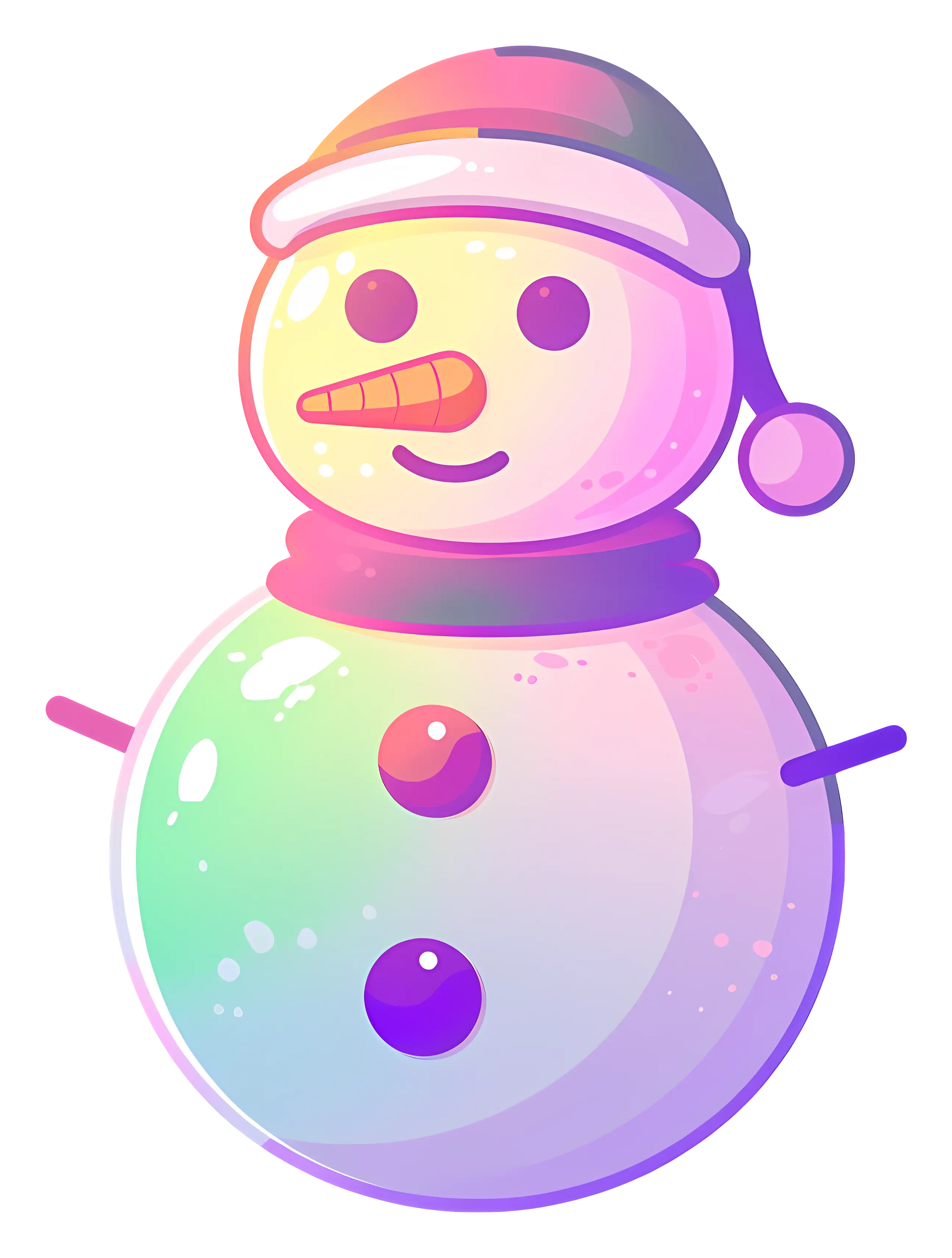 Cute Colorful Snowman with Hat