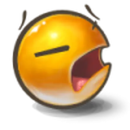 Yawning Emoji in Cartoon Style