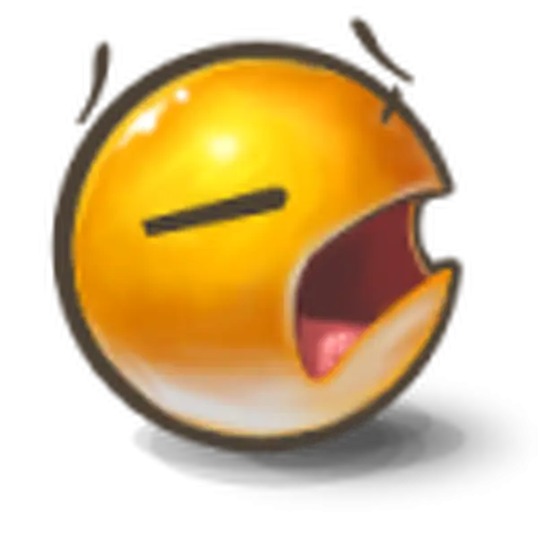 Yawning Emoji in Cartoon Style