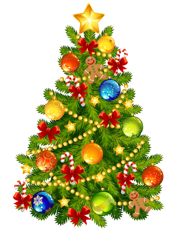 Festively Decorated Christmas Tree with Ornaments