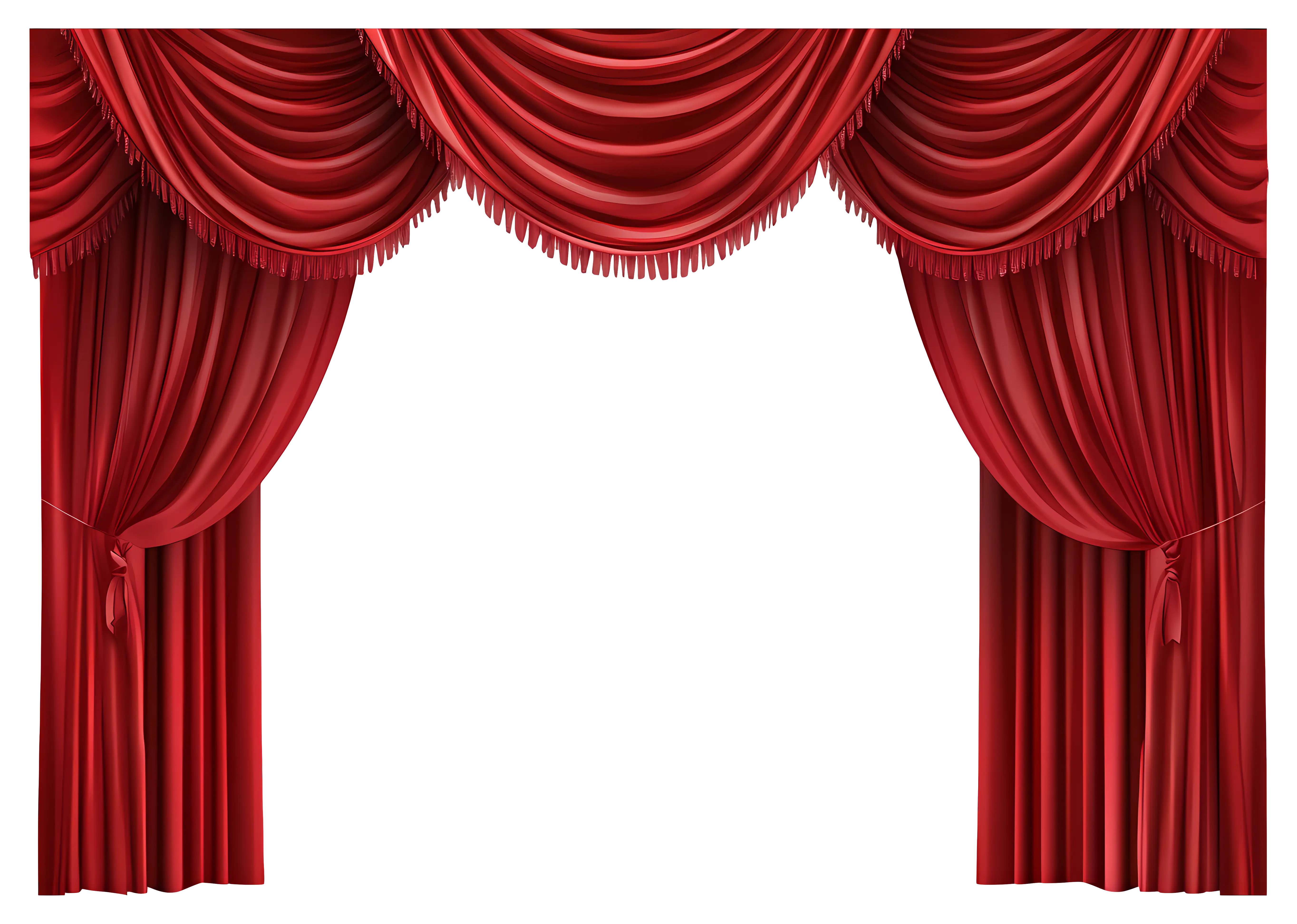 Elegant Red and White Curtains