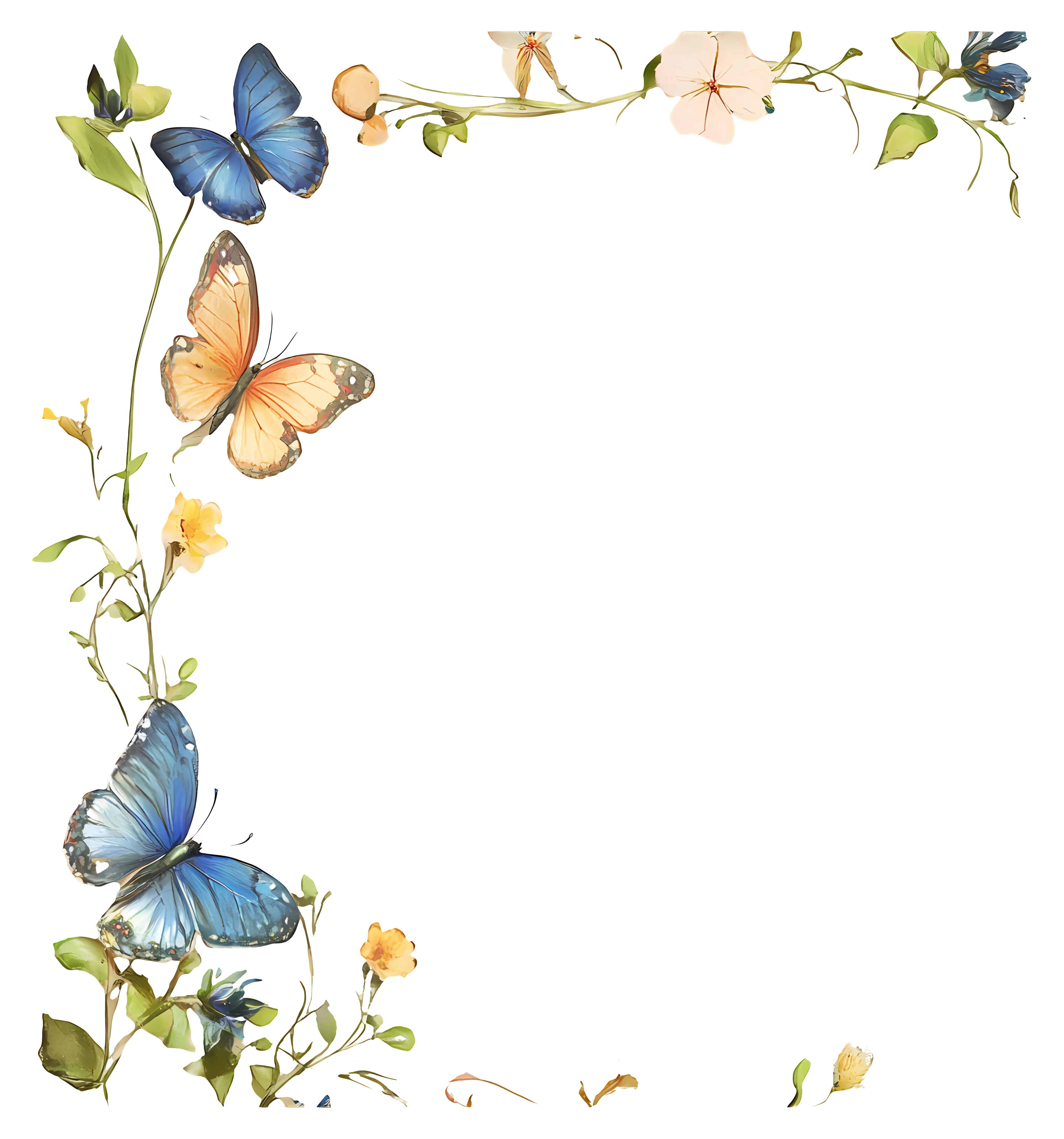 Butterfly Floral Decorative Frame