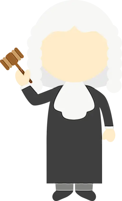 Cartoon Judge Holding Gavel Illustration