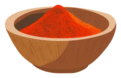 Bowl of Red Paprika Powder for Cooking