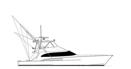 Fishing Boat Line Art Illustration