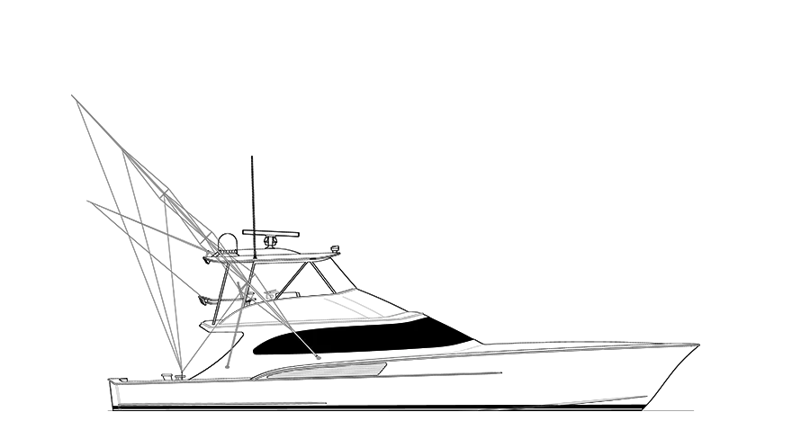 Fishing Boat Line Art Illustration
