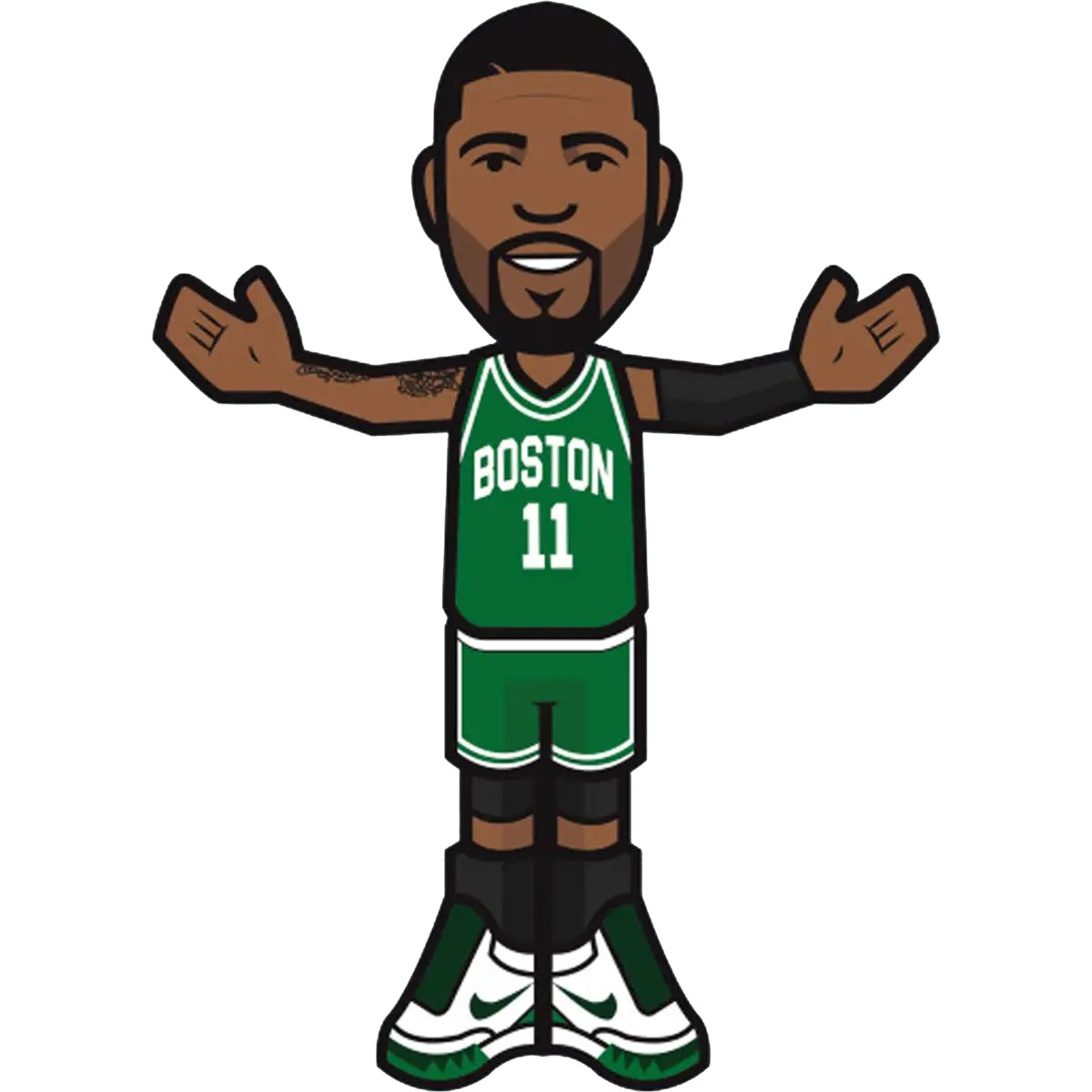 Cartoon Basketball Player in Boston Jersey