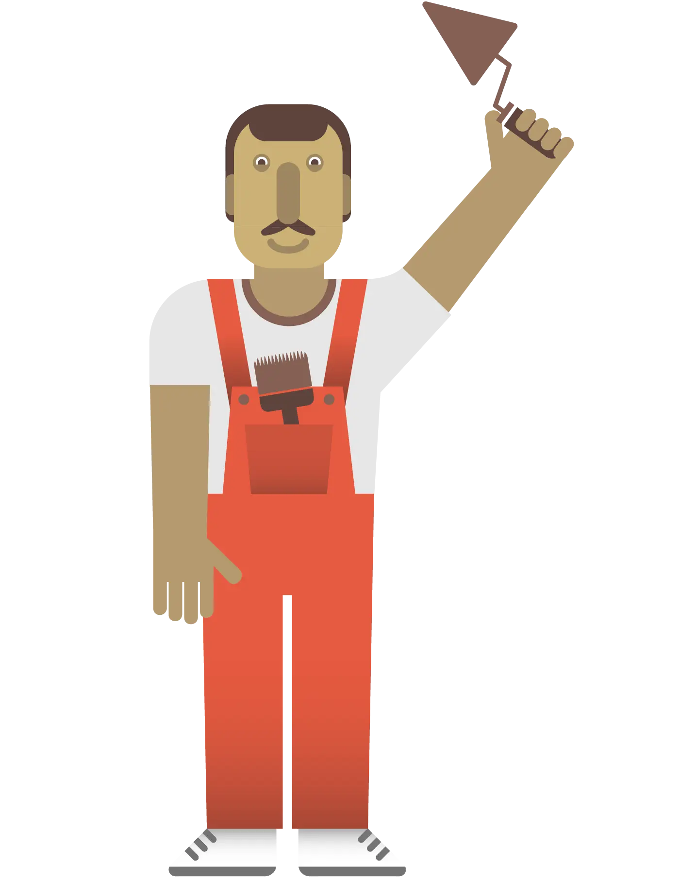 Construction Worker with Trowel in Hand