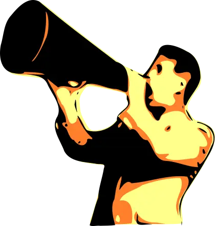 Man Using Megaphone Illustration
