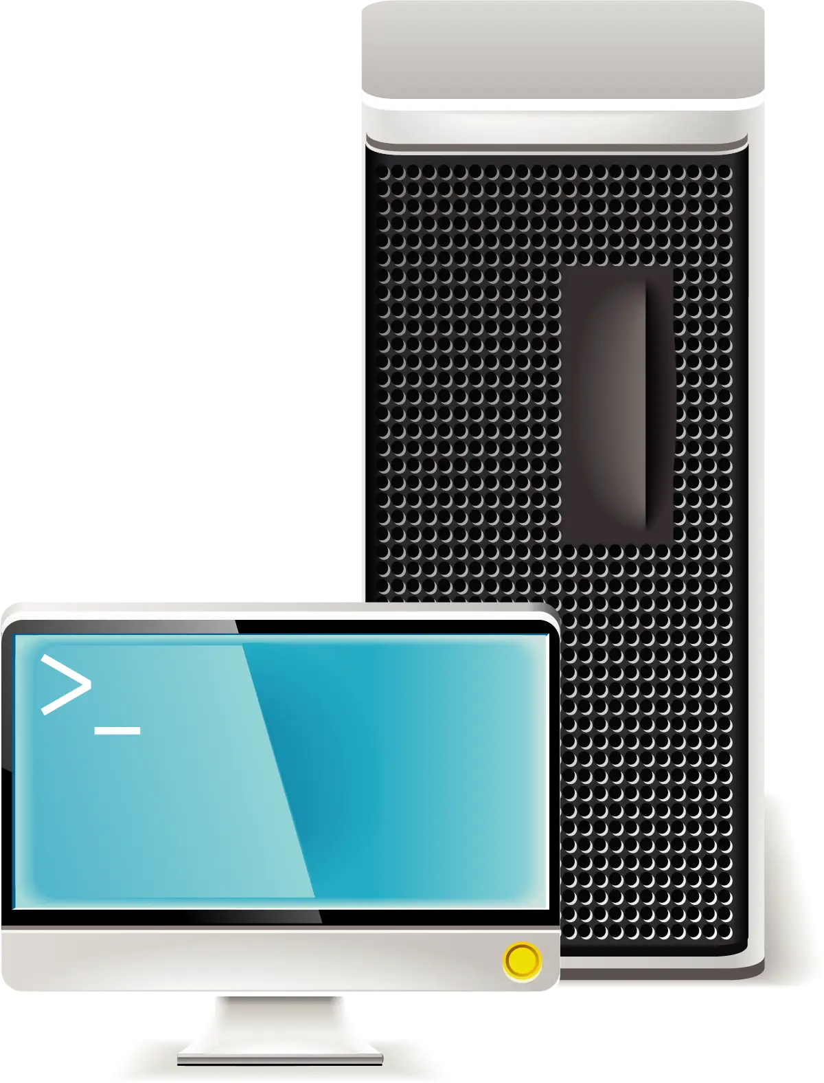Desktop Computer with Tower Illustration