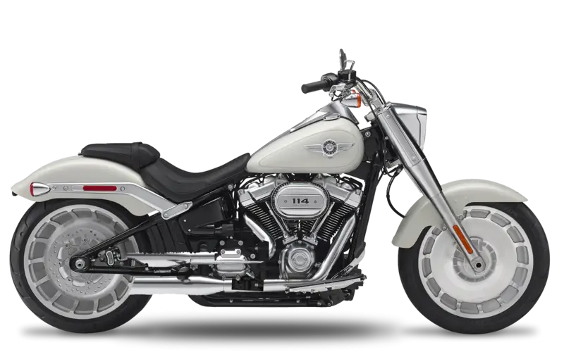 White Classic Motorcycle with Chrome Detailing