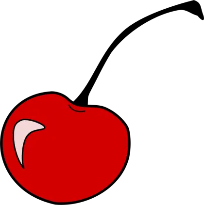 Cartoon Illustration of a Red Cherry