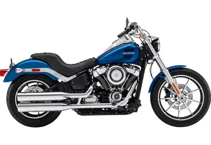 Blue and Chrome Cruiser Motorcycle