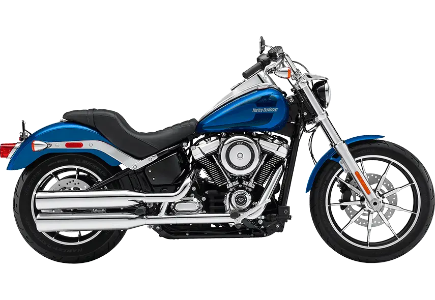Blue and Chrome Cruiser Motorcycle