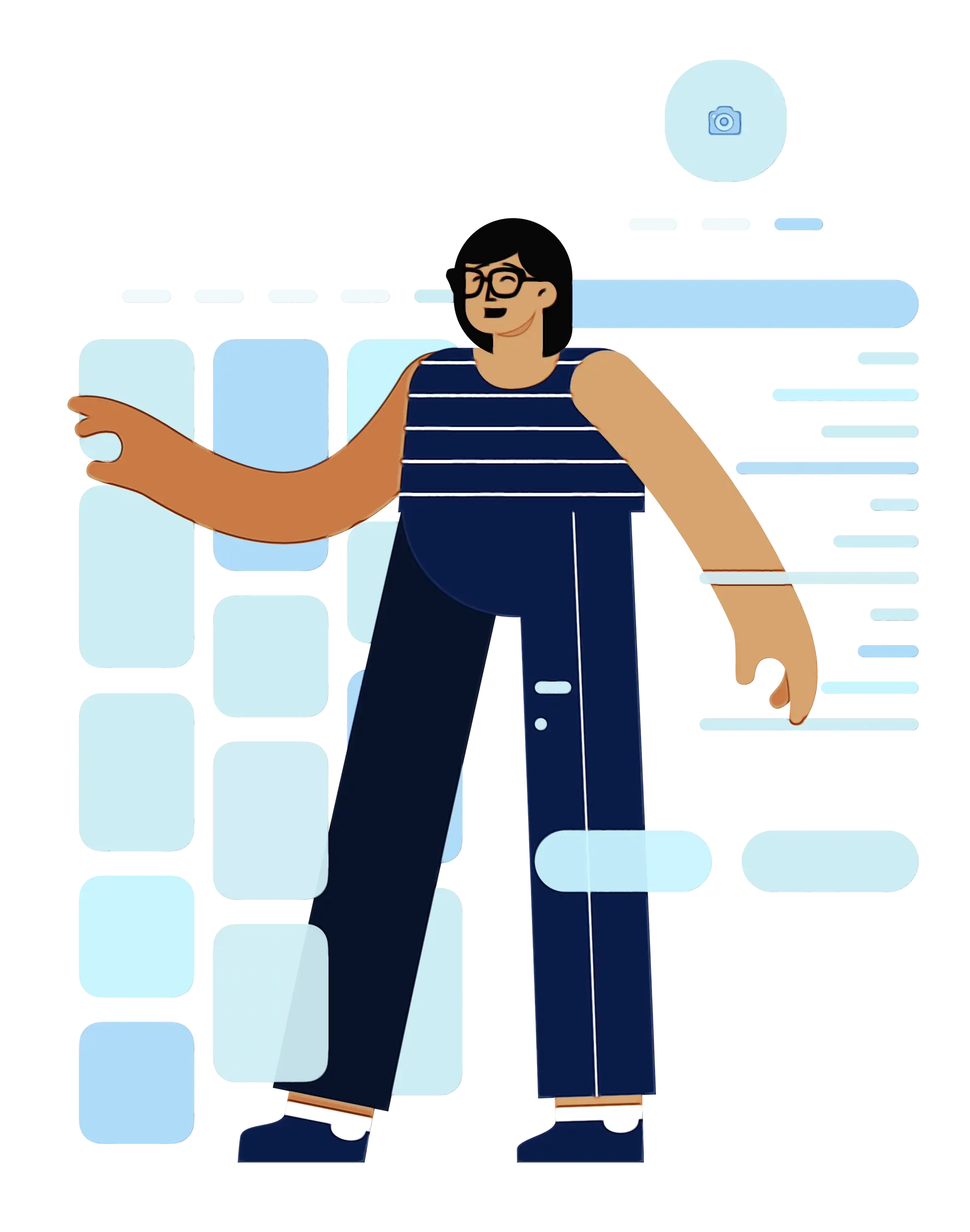 Abstract Illustration of Person in Digital Style
