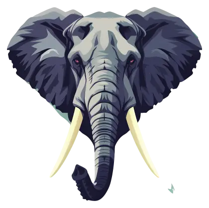 Elephant Head Illustration with Artistic Design