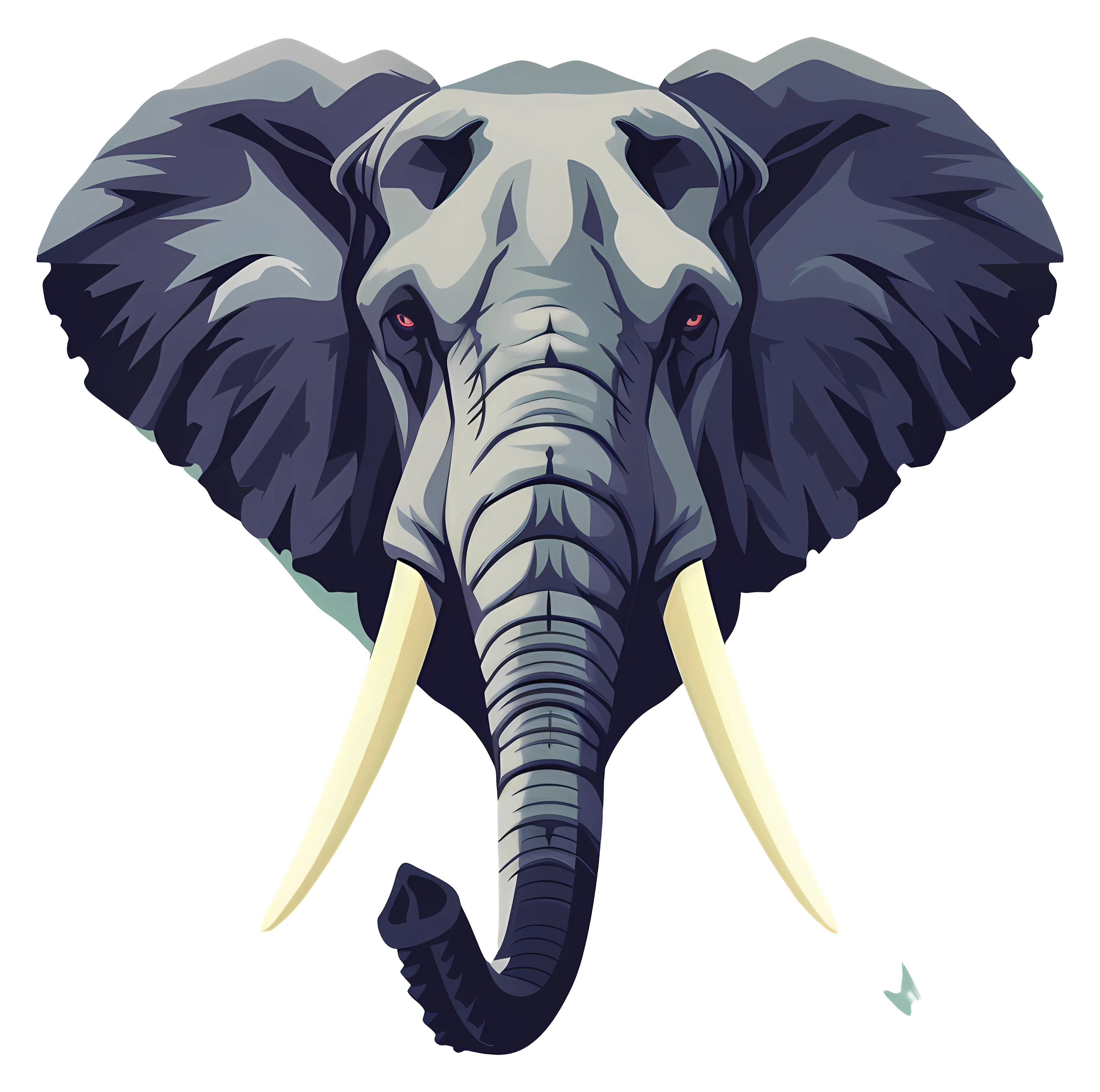 Elephant Head Illustration with Artistic Design