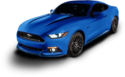 Blue Sports Car on Display