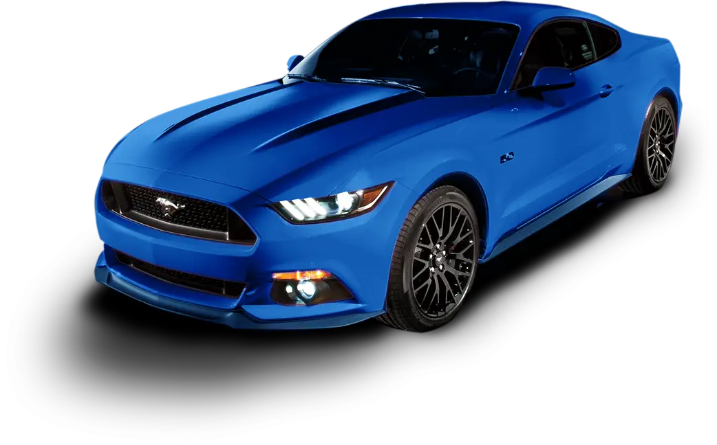 Blue Sports Car on Display