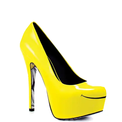 Yellow High Heel Fashion Shoe