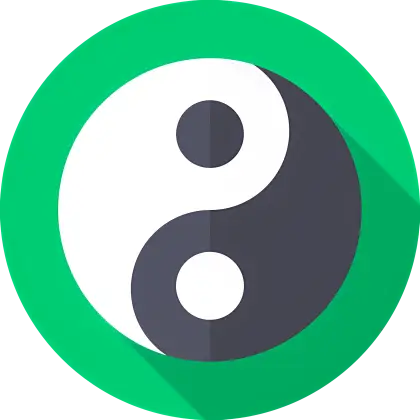 Green-Circled Ying-Yang Symbol Logo