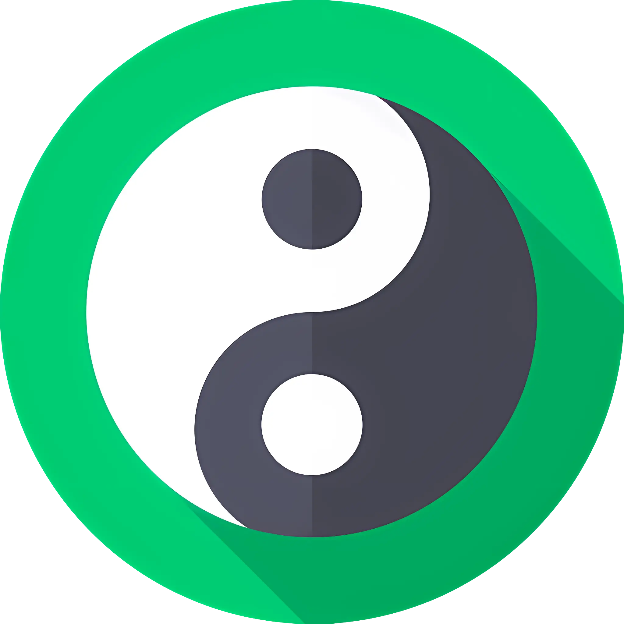 Green-Circled Ying-Yang Symbol Logo