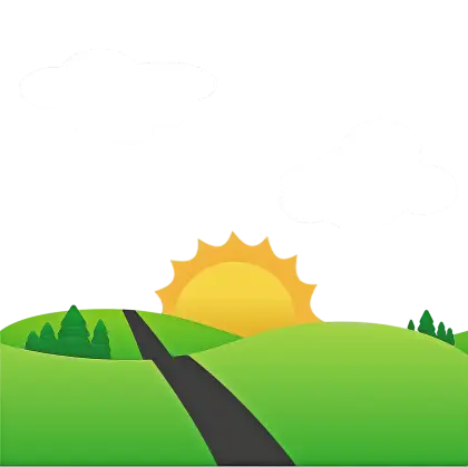 Sunrise Over Green Hills Landscape