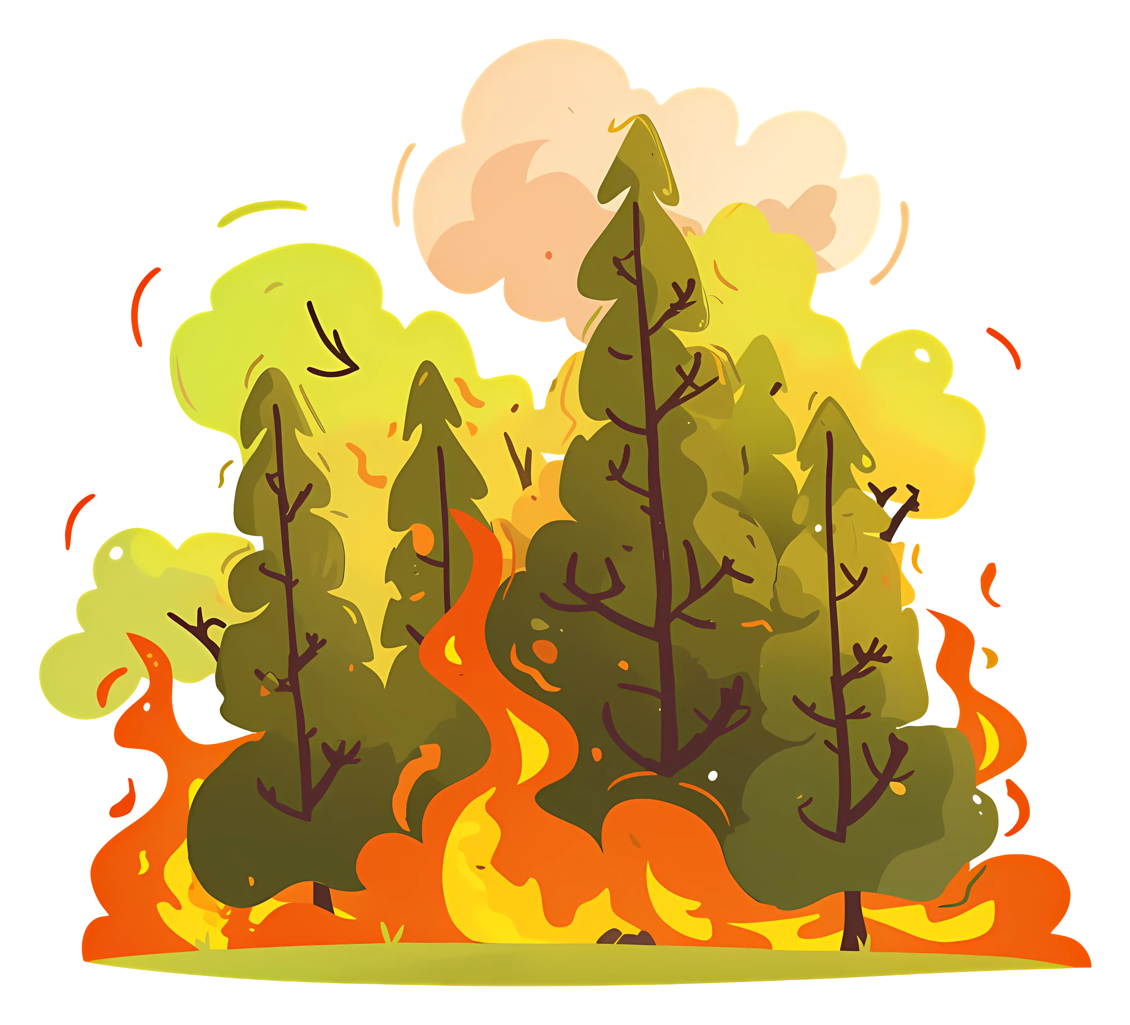 Burning Forest with Flames