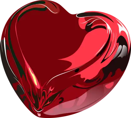 Shiny Red Heart Symbol Illustration