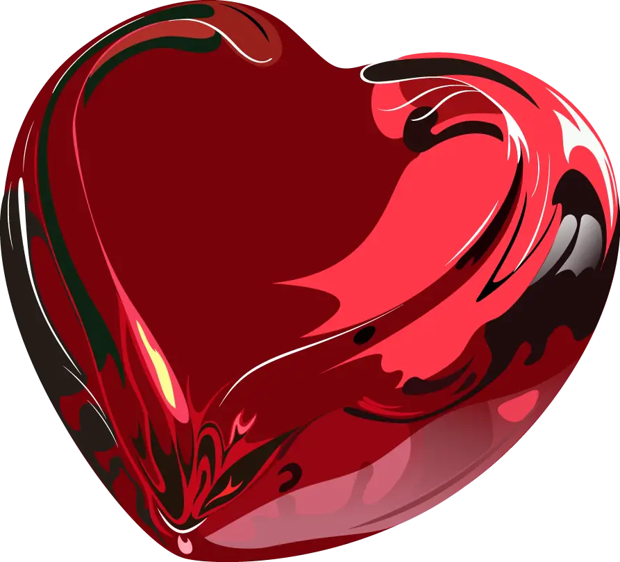 Shiny Red Heart Symbol Illustration