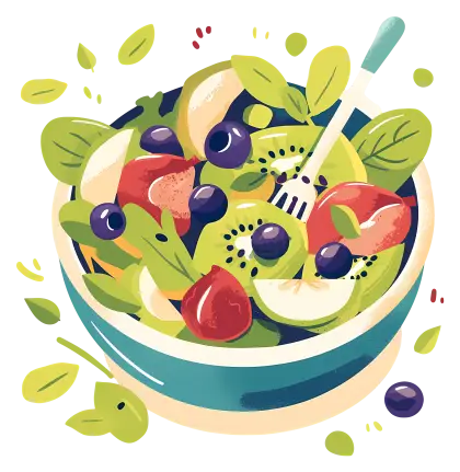 Vibrant Fruit Salad Illustration