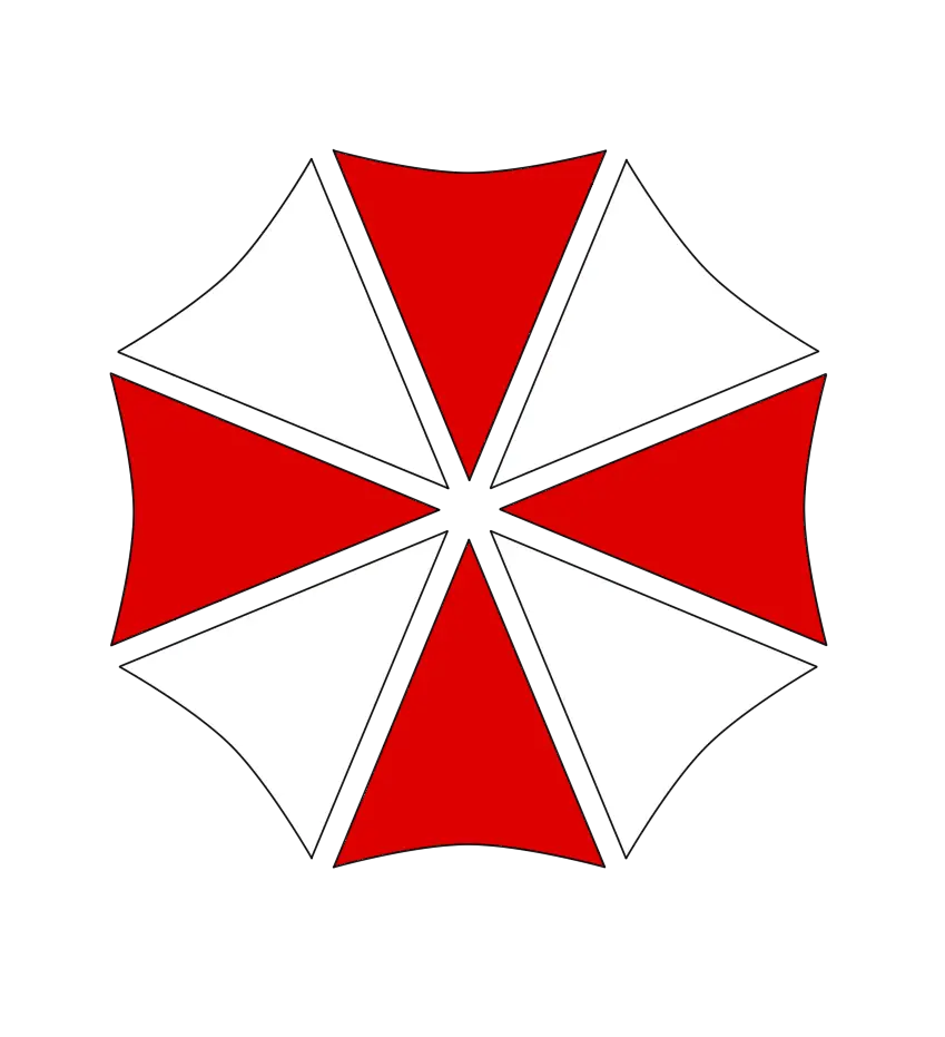 Red and White Umbrella Symbol Design
