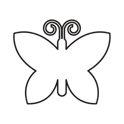 Simple Black Butterfly Outline Drawing