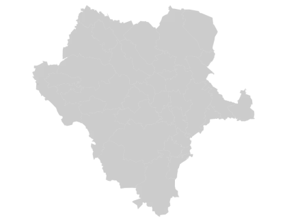 Gray Map Silhouette on Transparent Background