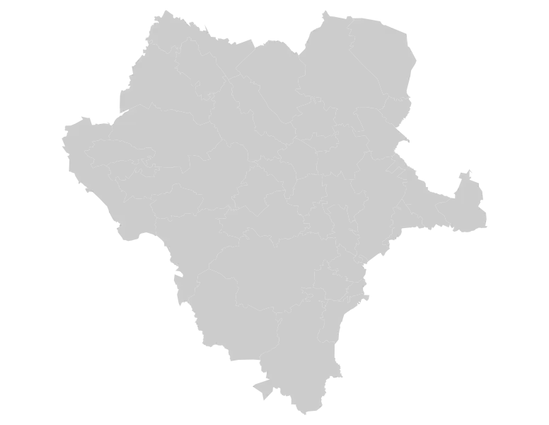 Gray Map Silhouette on Transparent Background