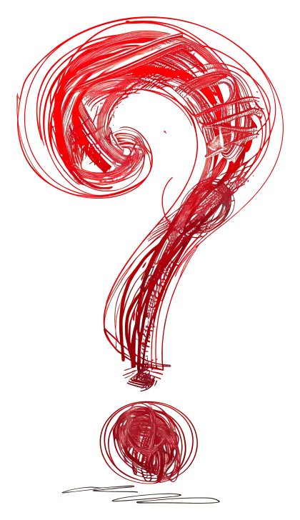 Red Swirl Question Mark