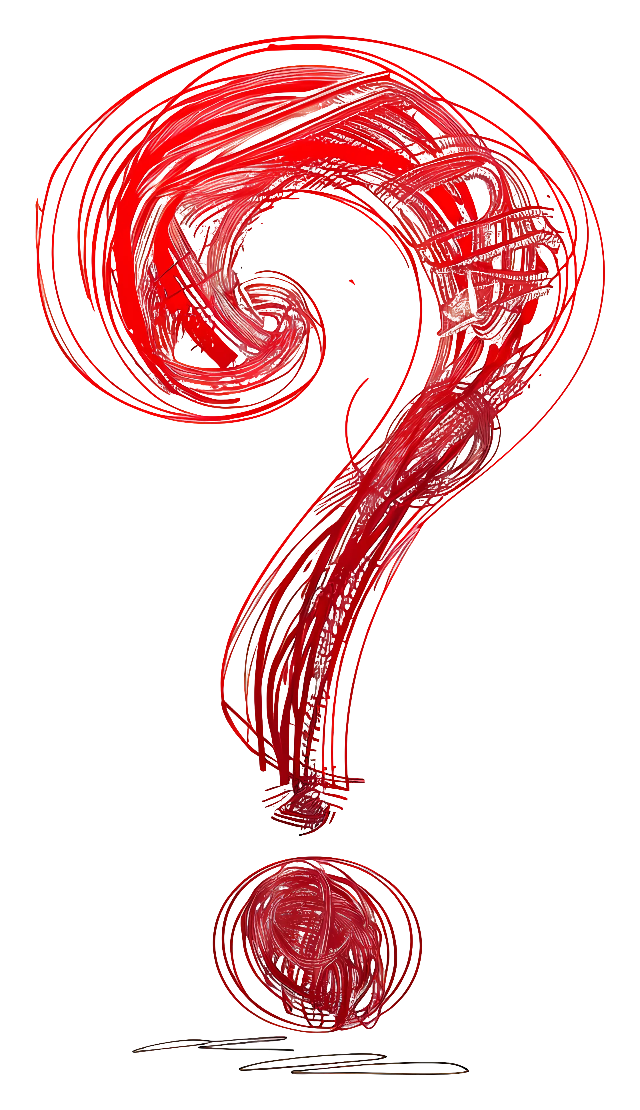 Red Swirl Question Mark
