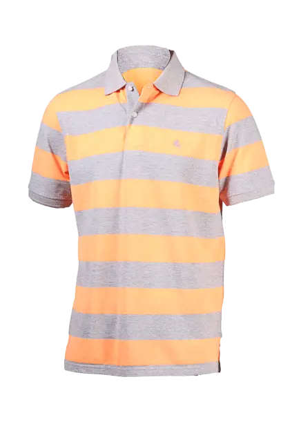 Striped Orange and Gray Polo Shirt