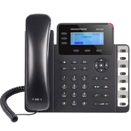 Black Office Phone with Digital Display and Buttons